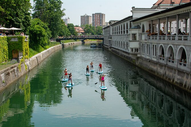 Ljubljana Stand-Up Paddle Boarding Lesson and Tour - A short look at Dragon Bridge