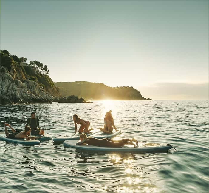 Lloret de Mar: Sunrise Paddle Board Ride with Instructor - Finding the yellow hut on the right side of Fenals Beach
