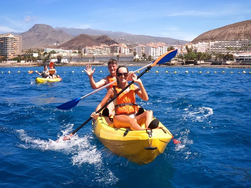Los Cristianos: Kayaking and Snorkeling with Marine Wildlife - Paddling south with Los Cristianos behind you