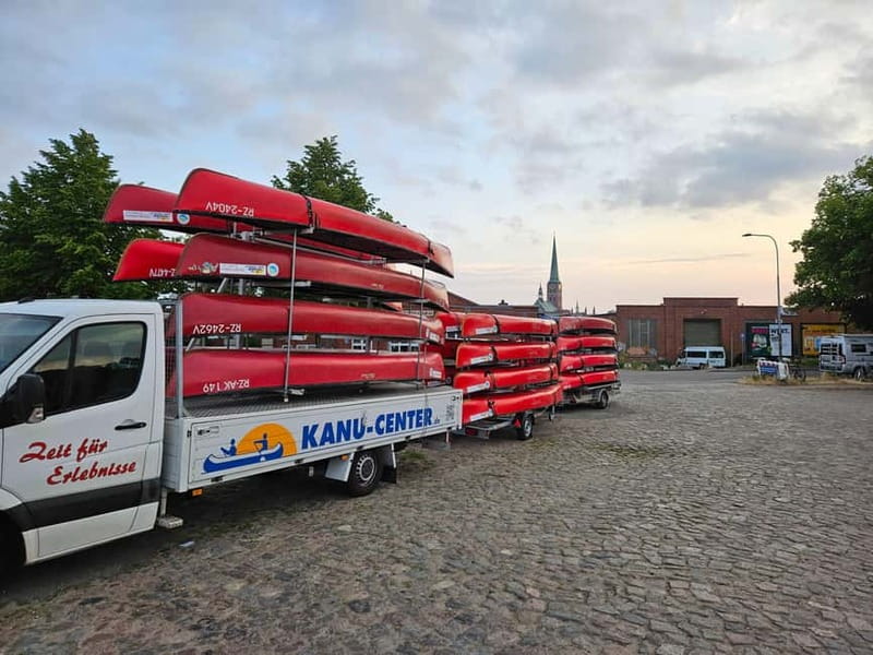 Lübeck's old town by canoe: explore and circumnavigate on your own - The Holsten Gate from a lower viewpoint