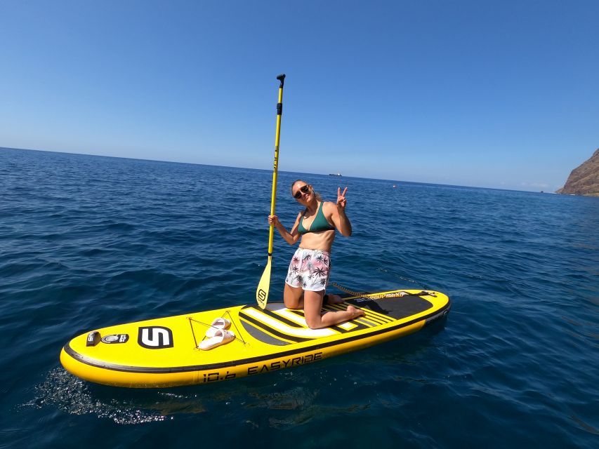 Madeira: Private Paddleboard & Snorkel - Learning to paddle with Roberto