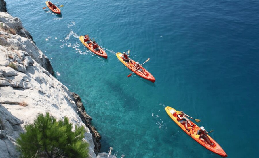 Makarska: Sea kayaking & snorkeling adventure - MPL Nautika - The Love Bridge and the free drone footage