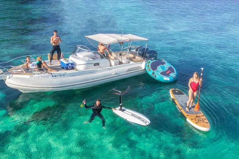 Mallorca: Private Watersports Boat. LUNCH Drinks SUP, Tubing - Key points to know before you book