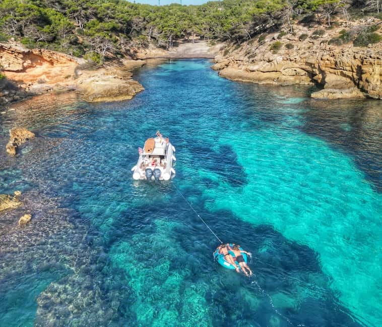 Mallorca: Private Watersports Boat. LUNCH Drinks SUP, Tubing - From Puerto Portals to Punta Negra and Palmanova