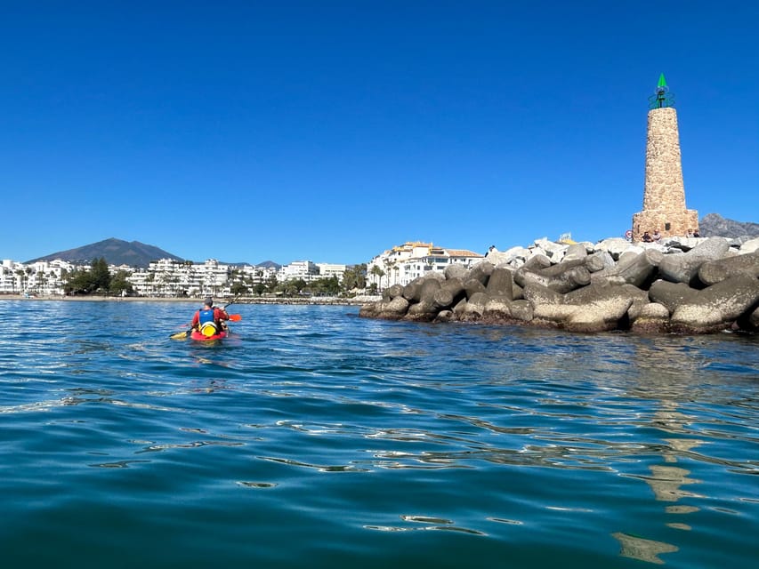 Marbella: Guided Kayak Tour in Puerto Banús - Reaching the mouth of Puerto Banús