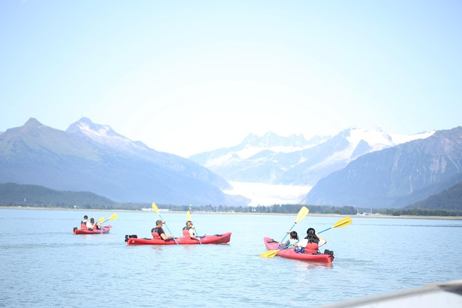 Mendenhall Glacier View Sea Kayaking - Meeting beneath the Juneau tramway
