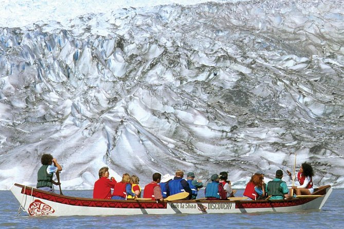 Mendenhall Lake Canoe Adventure - Paddling the 28-foot canoe
