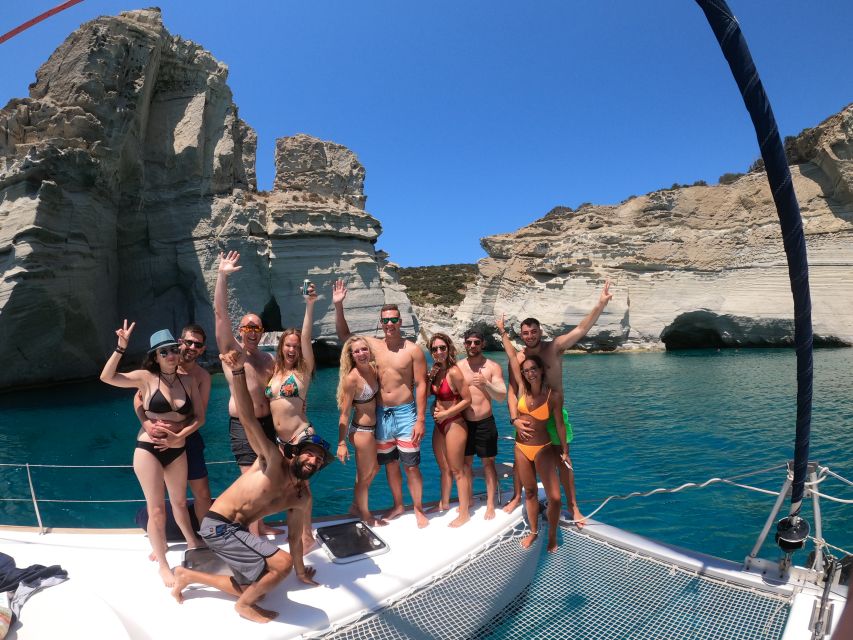 Milos: Full-Day Catamaran Cruise with Paddle Board - Klima, Arkoudes, and Cape Vani