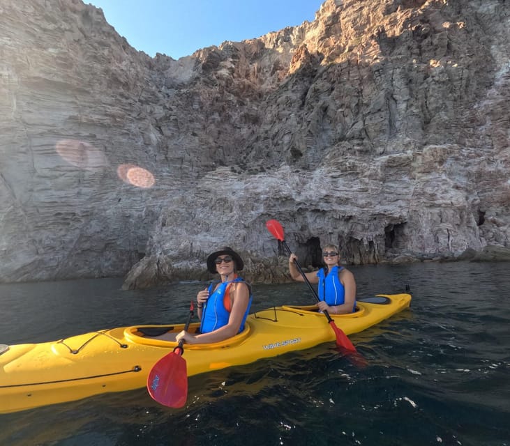 Milos: Romantic Semi Private Sunset Kayaking Tours - Paddling toward Papafragas Caves