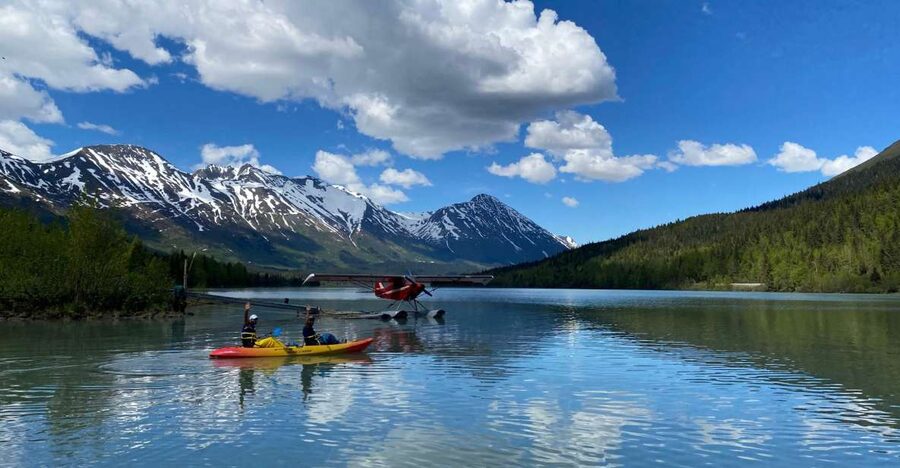 Moose Pass: Kayak Rental on Glacial Trail Lake - The first paddle across glacial water