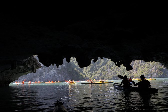 Most favorite full day boat tour with kayaking in Lan Ha bay, Ha Long bay - Kayaking through the Dark-Bright Caves