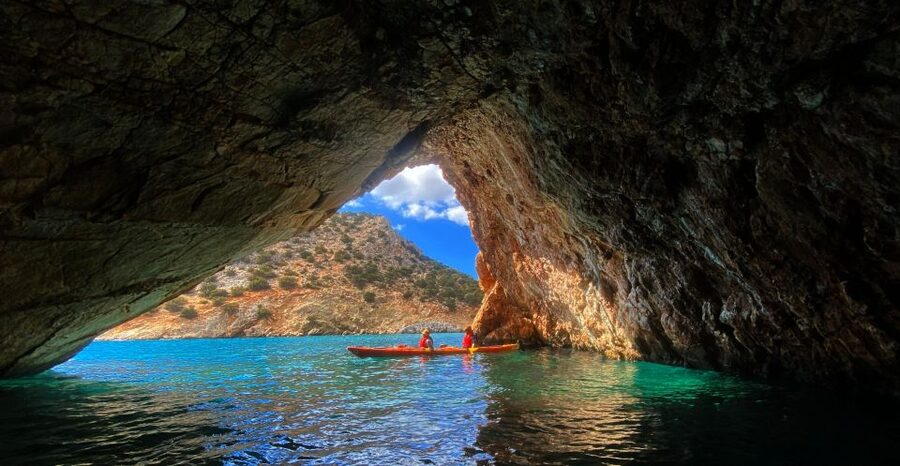 Naxos: Rhina Cave and Coastline Sea Kayaking Tour - Kalandos Beach and the Southern Wetland