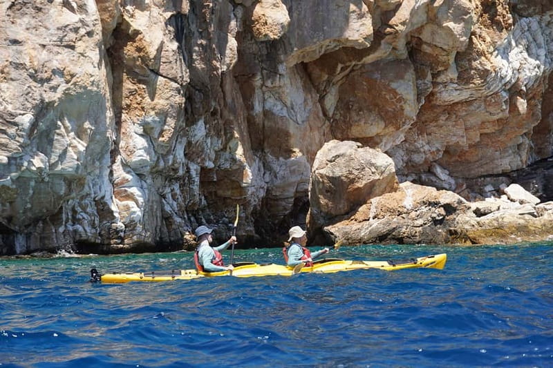 Naxos: Rina Cave Sea Kayak Tour with Snorkeling and Picnic - Entering Rina Cave by Kayak