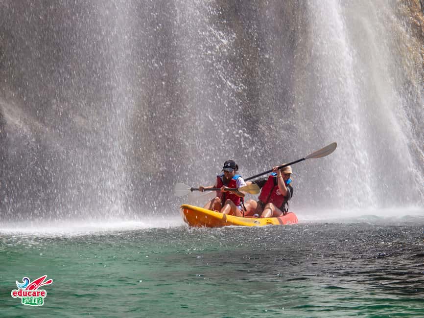 Nerja: Free kayaking route (without a tour guide). 2.5-hour tour. Nerja-Maro Waterfall. - The first stretch along the Nerja cliffs