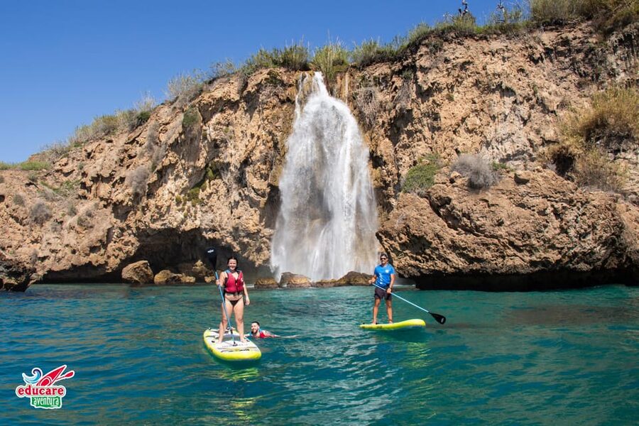 Nerja: Maro Waterfall Boat Trip with Paddleboarding & Drink - Key points at a glance