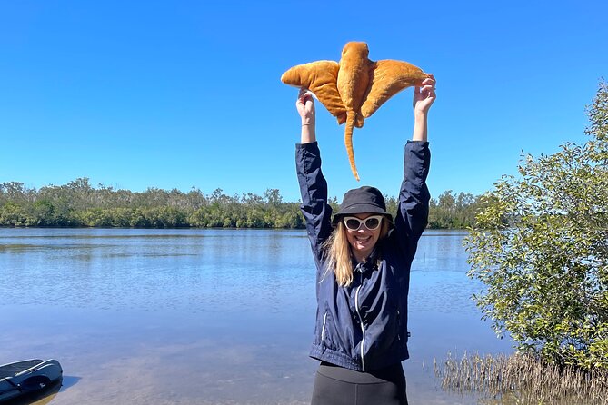 Noosa Everglade Kayak -South/Noosa End - Searching for Stingrays! - A shore break with snacks and swimming