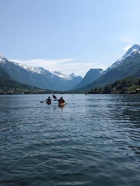 Olden: Fjord Kayaking + Drysuit & Safety Boat - The 15-minute safety briefing