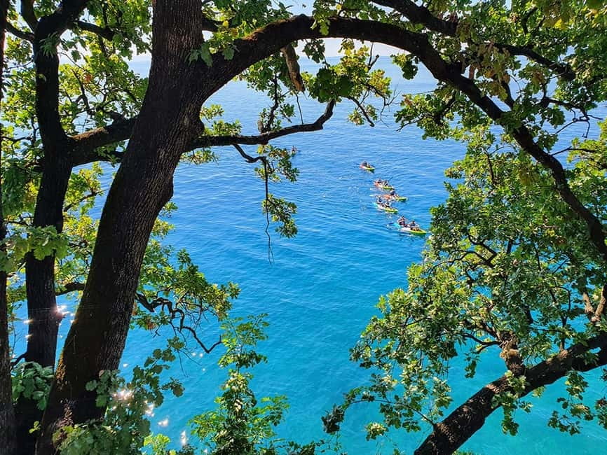 Opatija: Cliffs and caves kayak adventure - The underwater cave and the light from above