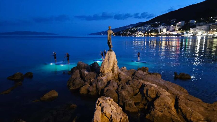 Opatija: Guided SUP Paddleboarding Adventure at Night - Paddling beneath Opatija’s lights