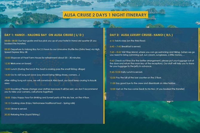 Overnight Luxury 5 Star Alisa Cruise with Meals, Kayak or Bamboo Boat - What the $133 Alisa Cruise price really covers
