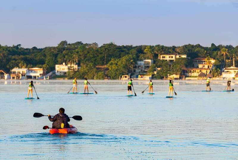 Paddleboard or kayak sunrise tour in Bacalar lagoon - Bird Island at the lagoon’s quietest hour