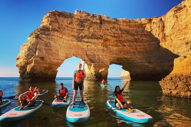 Paddleboarding adventure at Benagil caves - Entering Algar de Benagil by paddleboard