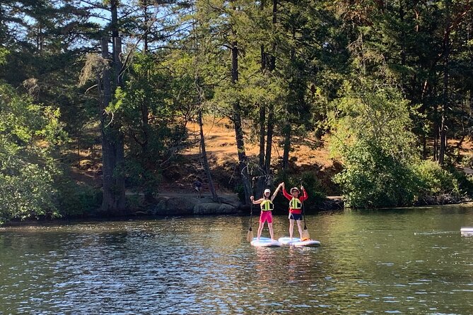 Paddling Thetis Lake - A protected alcove and the option to swim