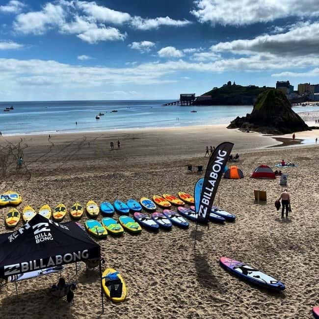 Pembrokeshire: Paddle Boarding At Tenby North Beach - Monkstone Beach and the turn back