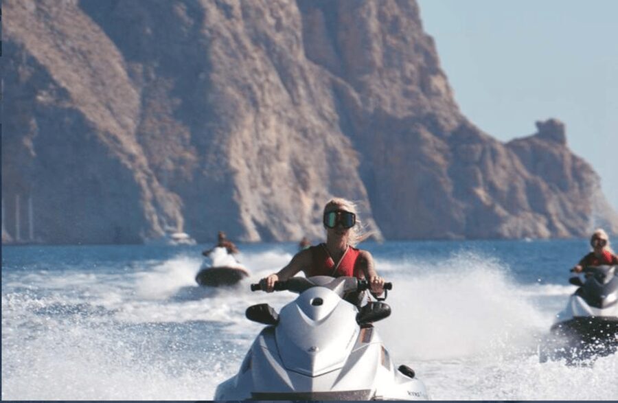 Perissa: Santorini Jet Skiing, Tubing, and Kayaking Package - The 20-minute Santorini jet ski ride