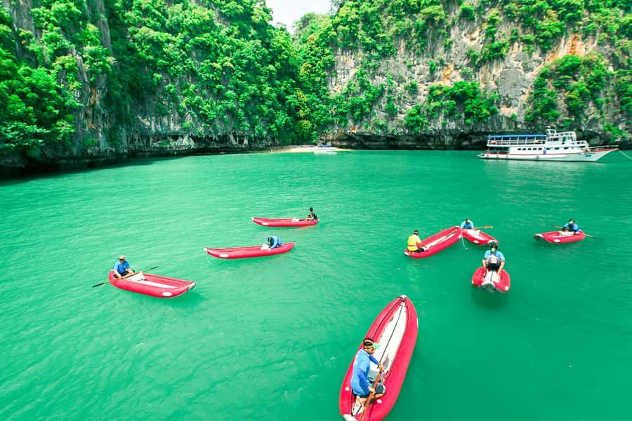 Phang Nga Bay Highlights: Kayaking and Cave Exploration Tour - Entering the sea caves and secret lagoons
