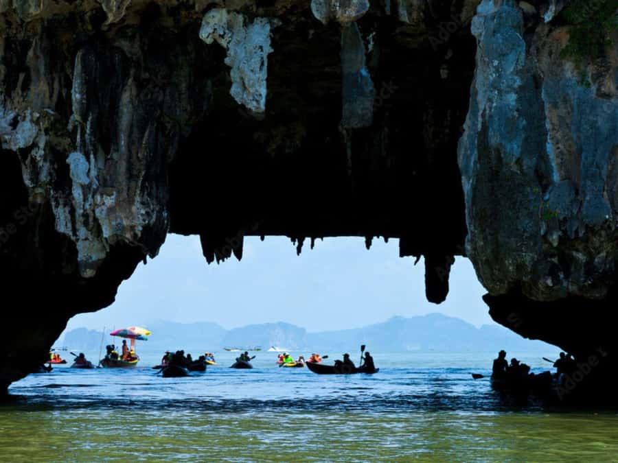 Phuket: James Bond Island Canoeing & Sunset Yacht Dinner - Canoeing through Hong Island