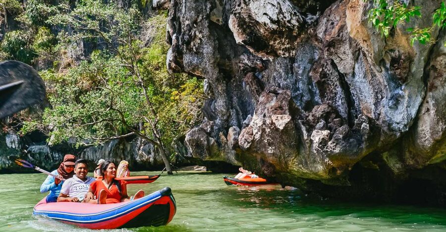 Phuket: James Bond Island Longtail Boat and Sea Canoe Tour - Longtail boats through Ao Phang Nga National Park