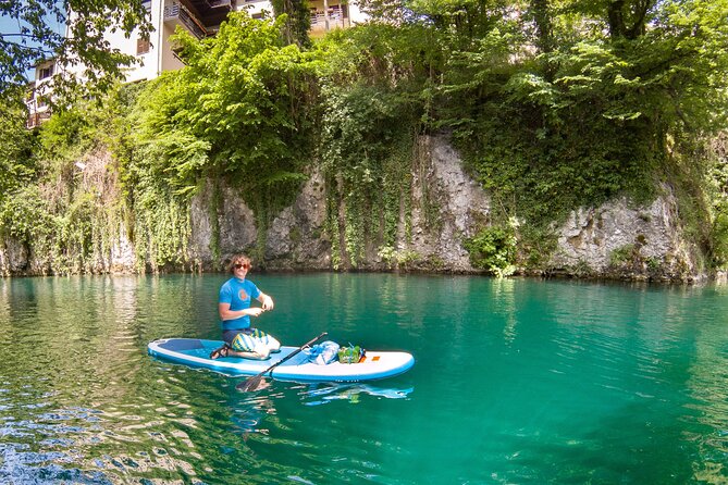 Private Half Day Stand-up Paddle Boarding on the Soča River - Paddling across the lake and toward the canyons
