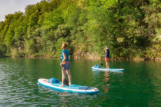 Private Half Day Stand-up Paddle Boarding on the Soča River - The beach break with fruit and potato chips