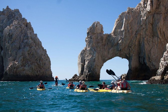 Private Los Cabos Arch & Playa del Amor tour by Glass bottom kayak - Stop one: snorkeling at Pelican Rock