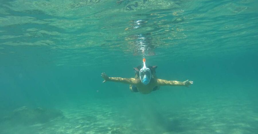 Private Sea Kayak over sunk city of ancient Feia - A quiet cove and a traditional Greek picnic