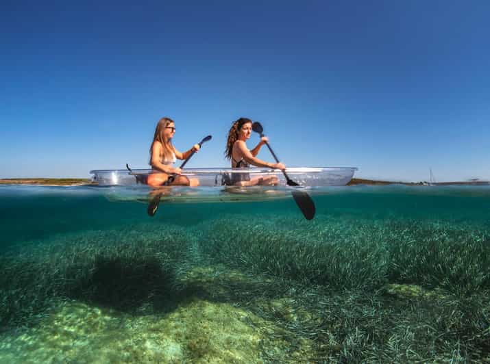 Pula: Clear Kayak Tour to Canyon, Island Cliffs & small Cave - The 15-minute safety talk before launch