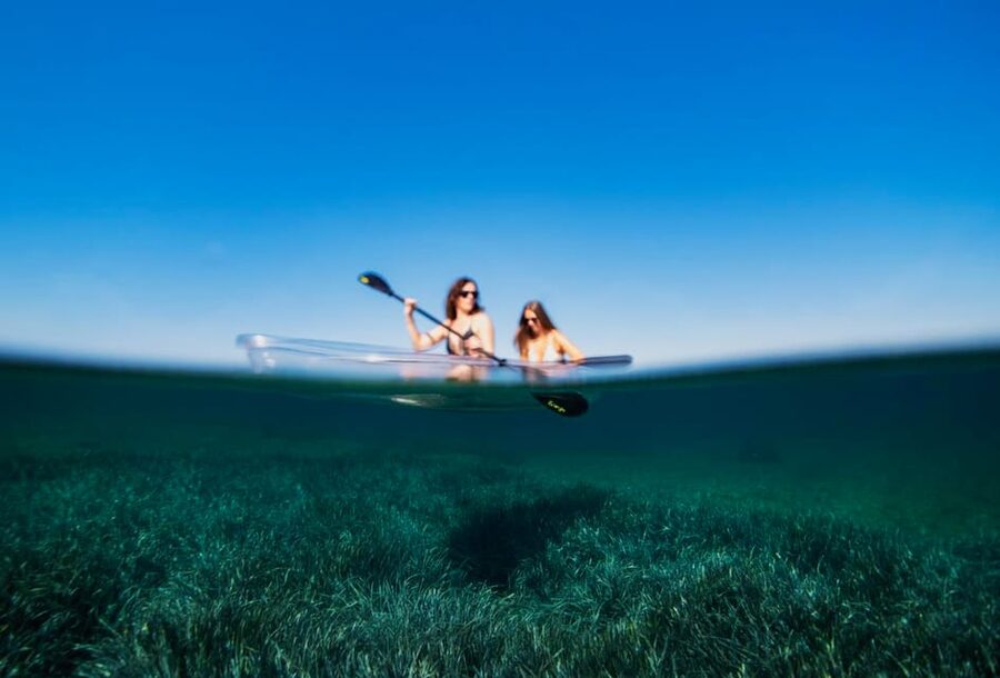 Pula: Clear Kayak Tour to Canyon, Island Cliffs & small Cave - Paddling along the Verudela coast