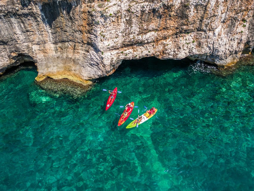 Pula: Kayak Adventure with Cave & Island Snorkeling - Paddling through Verudela Canyon