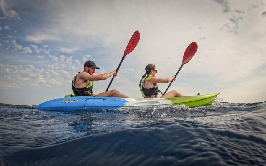 Pula: Kayaking,Snorkeling, Cliff jumping Tour with Wetsuit - The first 30 minutes: swimming, snorkeling, and coastal views