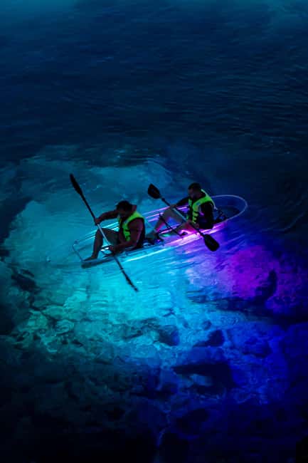 Pula: Night Kayak Tour with Glowing Kayaks - The Blue Cave stop, with the right expectations