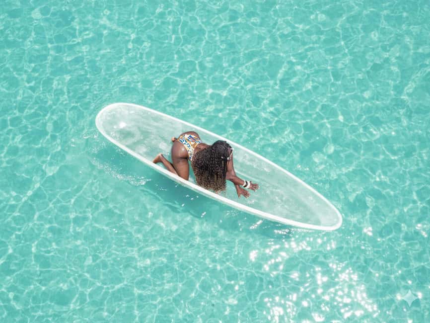 Punta Cana: Single Clear Kayak Photoshoot - Beach comfort between poses