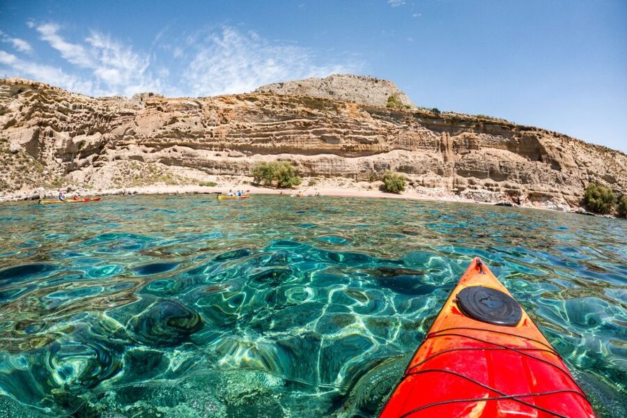 Rhodes: Sea Kayak Adventure to the Red Sand Beach - Key points to know before booking