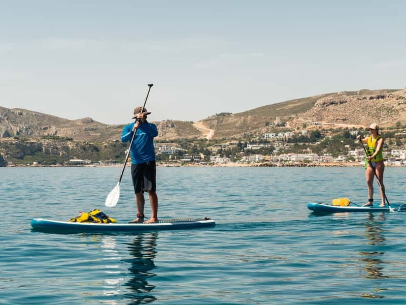 Rhodes: Stegna Beach Stand Up Paddleboarding Lesson - Swimming and relaxing between practice sessions