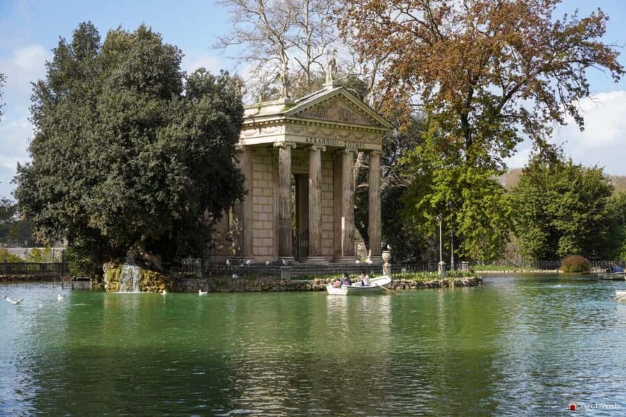 ROME: Villa Borghese Lake tour by boat paddling independently +aperitivo - Finding the Roman Arch meeting point