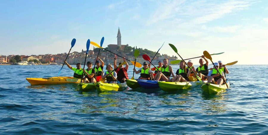 Rovinj-Amazing kayak tour &snorkeling &free drink &photos - Finding the meeting point near the green trampoline