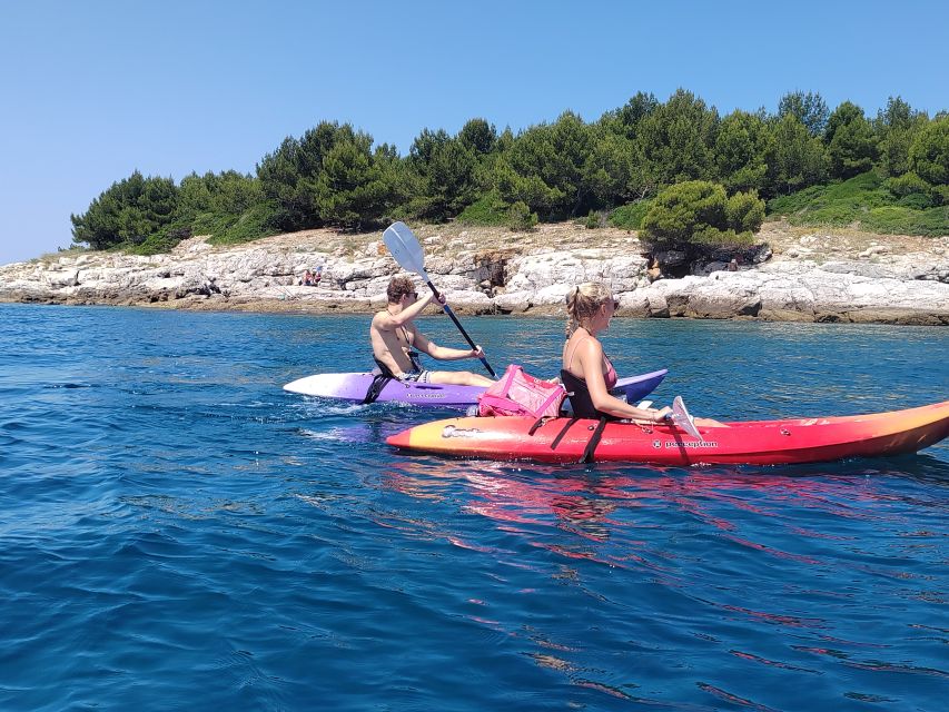 Rovinj: Golden Cape Desert Islands Kayak & Snorkeling Tour - Island stops for swimming, snorkeling, and rock jumping