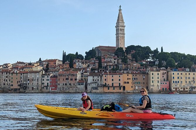 Rovinj Sunset kayaking tour - Clear Adriatic water on the way to Figarola