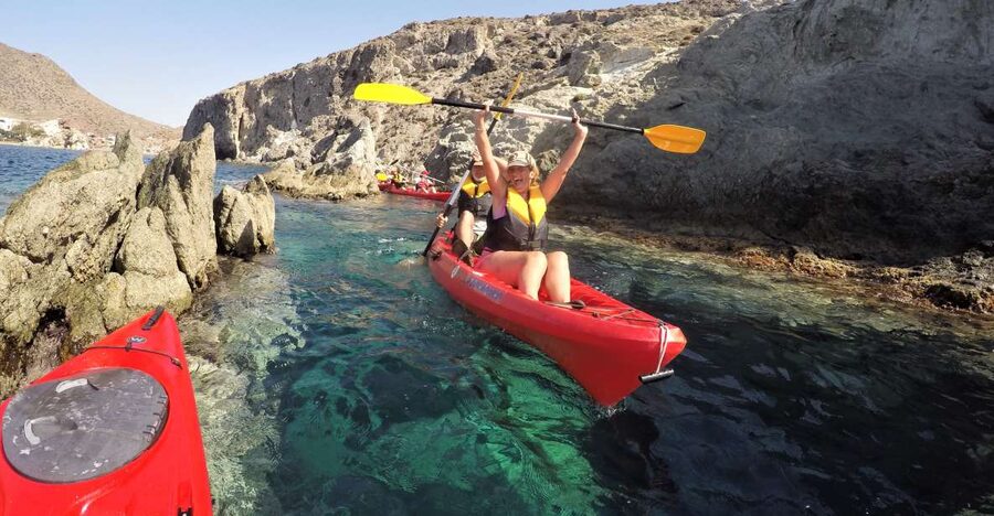 San José: Cabo de Gata Natural Park Kayak and Snorkel Tour - Cala Higuera and its coastal rock formations