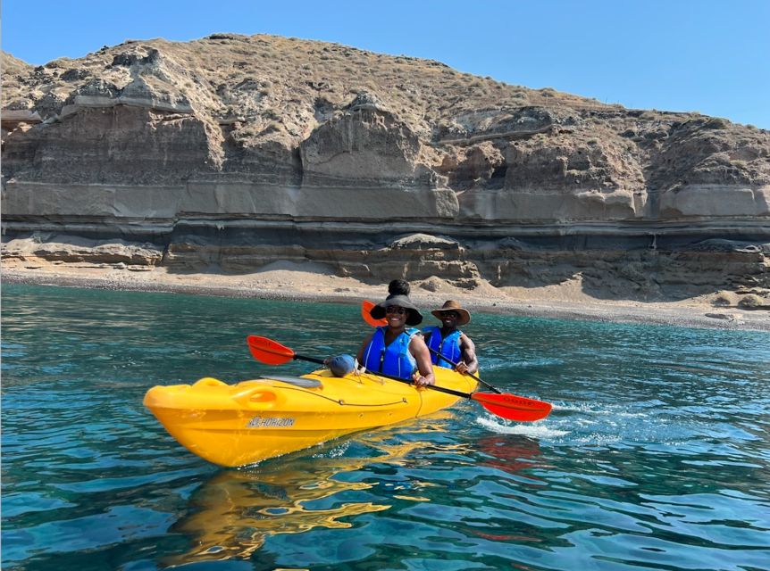 Santorini: Sea Caves Kayak Trip with Snorkeling and Picnic - Weather, timing, and what to bring